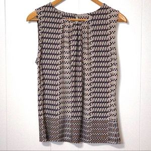 Calvin Klein Sleeveless Top Black/Tan Large NWT